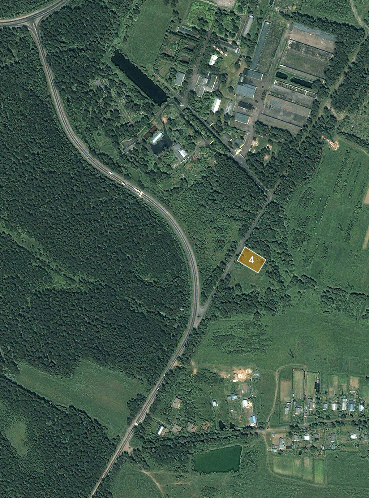 Снимок деревни со спутника